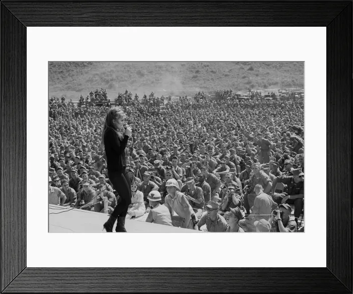 Framed Print : USO entertains troops in Vietnam. Ann Margret entertains thousands of troops in Danang, Vietnam. Tour of winter 1968-69