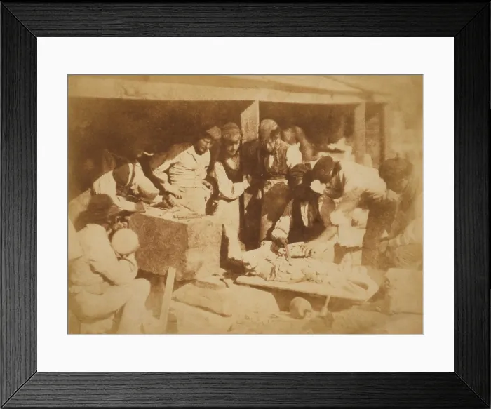 Framed Print : STONECUTTER'S WORKYARD, a calotype made with William Henry Fox Talbot's negative / positive photographic process, by David Octavius Hill (1802-1870) in 1845