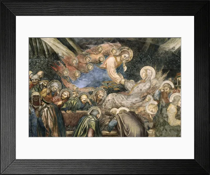Framed Print : TADDEO di BARTOLO (1362-1422). The Assumption of Mary. 1406-1408. ITALY. Siena. Public Palace. Christ is given the Virgin's soul