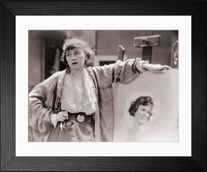 Framed Print : Neysa McMein (1888-1949), in her New York studio, ca. 1920. She was a very successful portrait and commercial artist and member of the Algonquin Round Table