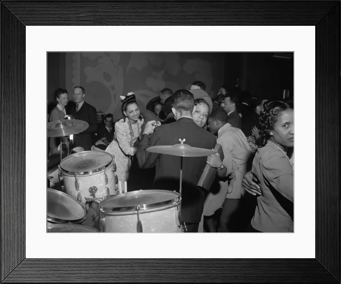 Framed Print : Young African Americans dancing to the live band music in Chicago, 1942
