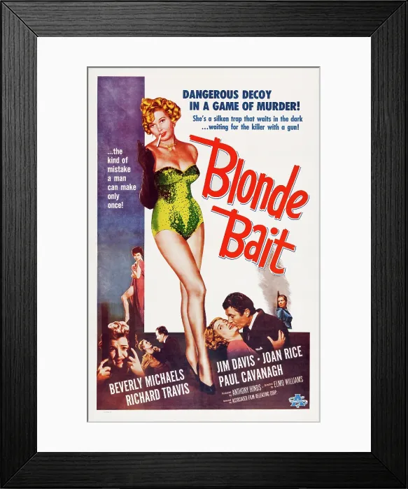 Framed Print : BLONDE BAIT, Beverly Michaels, 1956