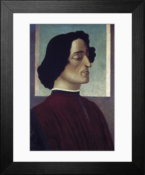 Framed Print : BOTTICELLI, Alessandro di Mariano dei Filipepi, also called Sandro (1445-1510). Giuliano de Medici. ca. 1480. Renaissance art. Quattrocento. Florentine school