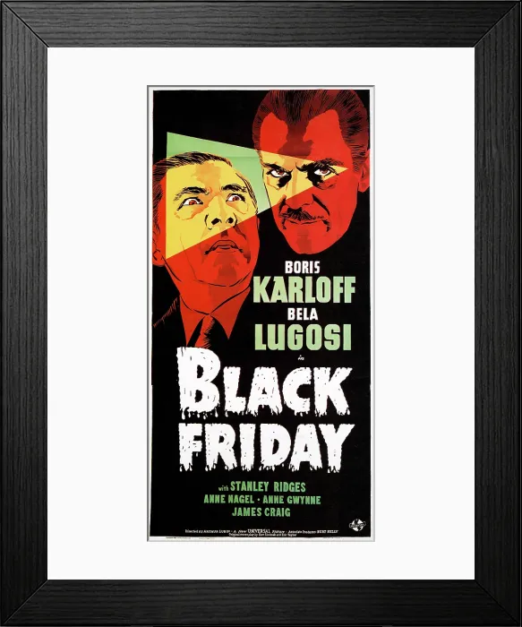Framed Print : BLACK FRIDAY, Bela Lugosi, Boris Karloff, 1940