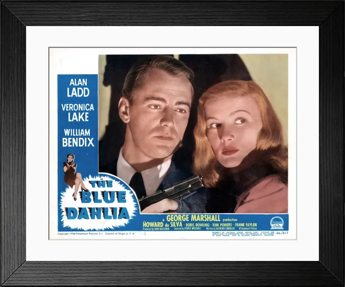 Framed Print : THE BLUE DAHLIA, poster, Alan Ladd, Veronica Lake, 1946 Framed Print : THE BLUE DAHLIA, poster, Alan Ladd, Veronica Lake, 1946