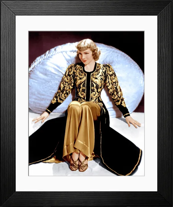 Framed Print : BLUEBEARD'S EIGHTH WIFE, Claudette Colbert, in a costume designed by Travis Banton, 1938