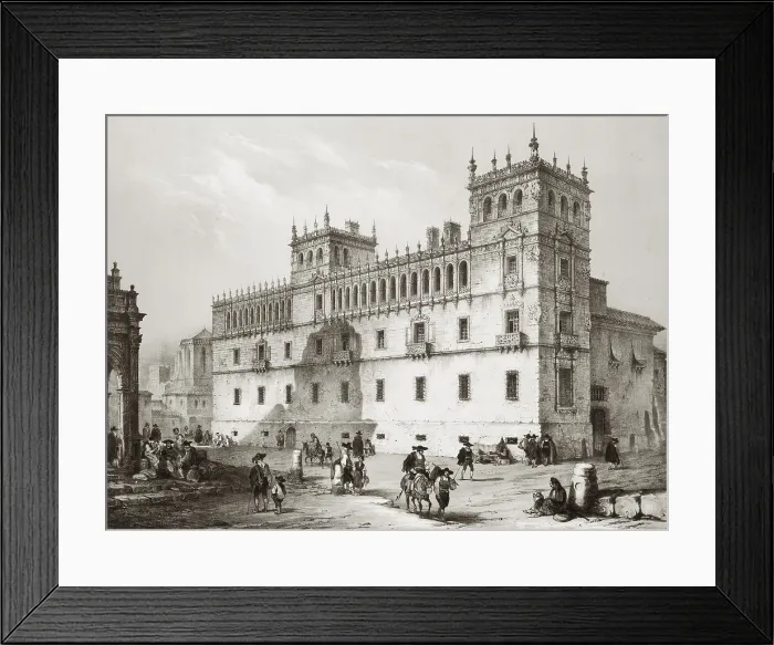 Framed Print : PEREZ VILLAAMIL, Jenaro (1807-1854). Espana artistica y monumental. 1842 - 1850. The Palace of Monterrey in Salamanca. Romanticism. Litography. SPAIN. Barcelona