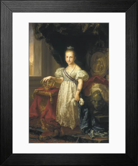 Framed Print : LOPEZ Y PORTAnA, Vicente (1772-1850). Isabel II as a Child. Oil on canvas. SPAIN. Madrid. Ministry of Economy. - M.C.Esteban / Iberfoto / Everett Collection (320516)**US SALES ONLY**