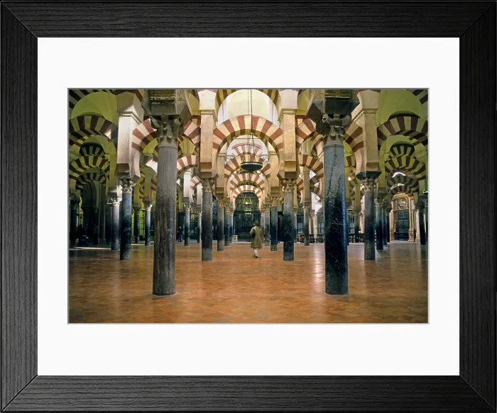 Framed Print : SPAIN. Cordoba. Mezquita (Mosque). Interior of the Mosque Cathedral. Expanding of Almanzor. Hispano-Moresque art. Caliphate period