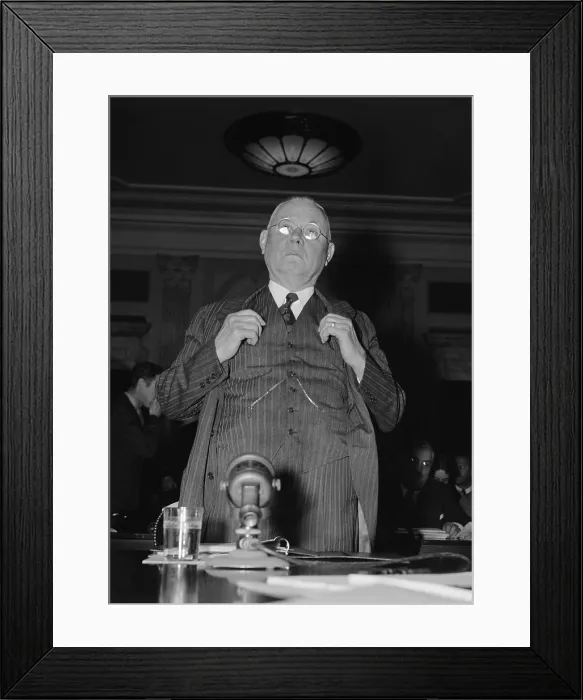 Framed Print : William Green (1873-1952), President of the American Federation of Labor (AFL), before the Senate Education and Labor Committee Framed Print : William Green (1873-1952), President of the American Federation of Labor (AFL), before the Senate Education and Labor Committee