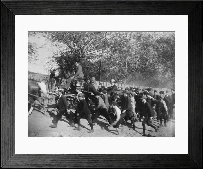 Framed Print : John Mitchell's horse-drawn carriage, arriving in a coal town during the Anthracite Coal Strike of 1902 Framed Print : John Mitchell's horse-drawn carriage, arriving in a coal town during the Anthracite Coal Strike of 1902