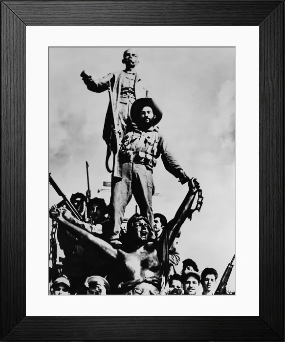 Framed Print : Cuban Revolutionary soldiers celebrating victory on a monument in Matanzas, Cuba