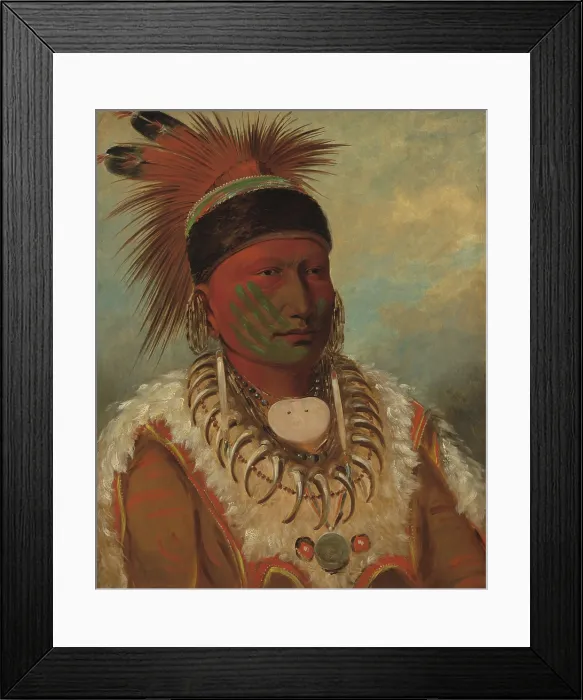 Framed Print : The White Cloud, Head Chief of the Ioways, by George Catlin, 1844-45, American painting, oil on canvas