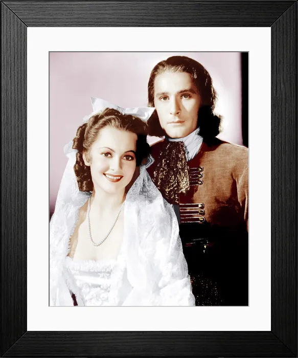 Framed Print : CAPTAIN BLOOD, from left: Olivia de Havilland, Errol Flynn, 1935