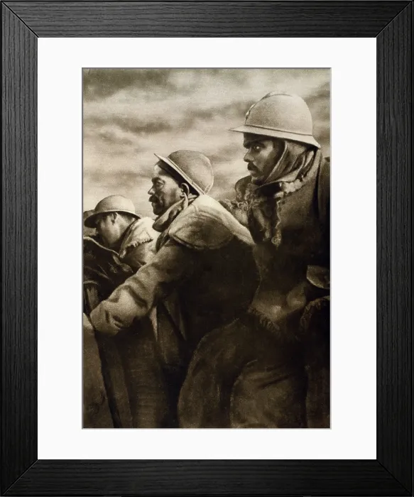 Framed Print : World War 1: the Battle of Verdun. French soldiers in a front line trench during the Battle of Verdun. 1916. (BSLOC_2013_2_2)