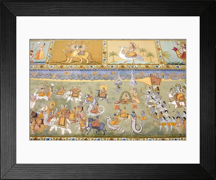 Framed Print : INDIA. Jodhpur. Mehrangarh Fort. Detail of Jayapol gate built by Maharaja Man Singh in 1806 to commemorate his victories over Jaipur and Bikaner. Hindu art. Painting