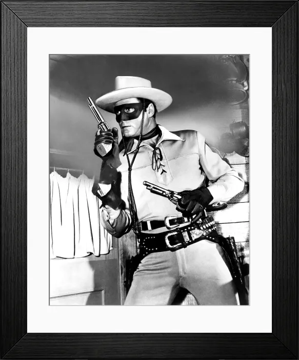 Framed Print : THE LONE RANGER, Clayton Moore, 1956