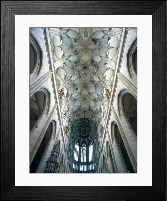Framed Print : CZECH Rep.. Kutna Hora. St. Barbara Church. Late Gothic. 1388-1512. Sightseeing of the vault which covers the central nave
