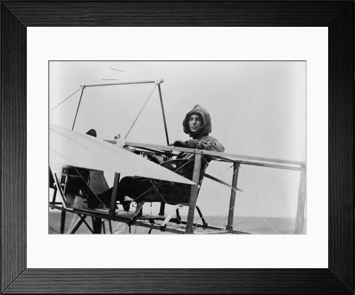 Framed Print : Harriet Quimby 1875-1912 in the Moisant monoplane in which she learned to fly Framed Print : Harriet Quimby 1875-1912 in the Moisant monoplane in which she learned to fly