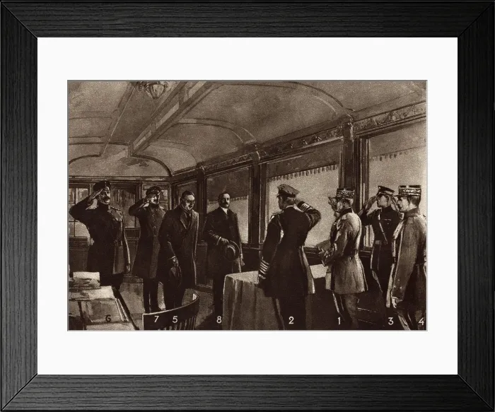 Framed Print : First meeting of the German armistice delegates with Marshal Foch. Nov. 8, 1918