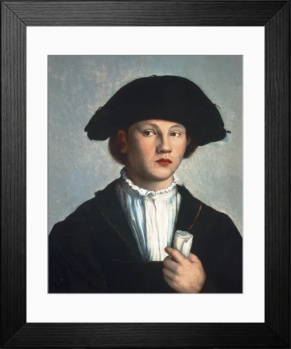 Framed Print : SCOREL, Jan van (1495-1562). Portrait of a young man. 1st half 16th c. Flemish art. ITALY. Rome. Galleria Spada (Spada Gallery)