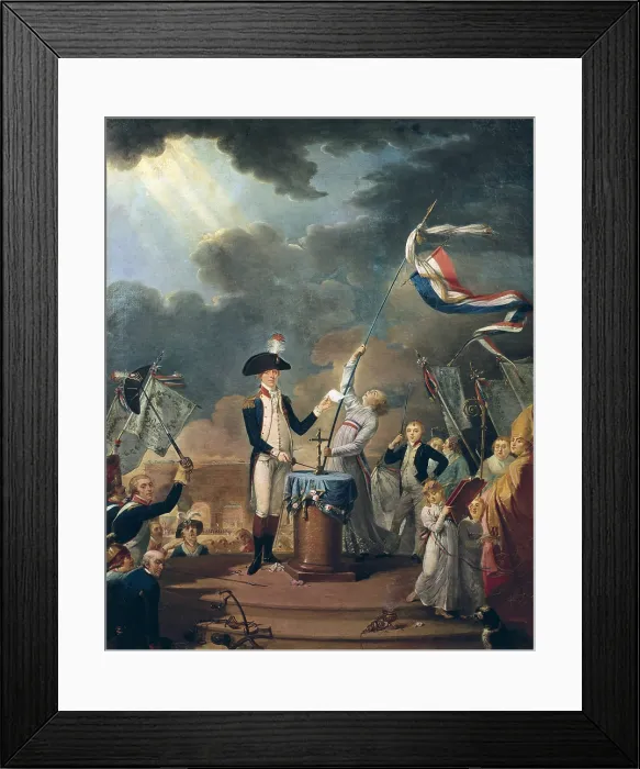 Framed Print : Marquis de La Fayette in the 'Federation Day' celebration (fete de la Federation) in Champ de Mars. Paris, 14th July 1790. Anonymous work. Oil on canvas. FRANCE. Paris