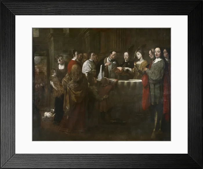 Framed Print : VILADOMAT i MANALT, Antoni (1678-1755). Baptism of Saint Francis. c. 1729 - 1733. Work from a series of St. Francis life. Baroque art. Oil on canvas. SPAIN. Barcelona Framed Print : VILADOMAT i MANALT, Antoni (1678-1755). Baptism of Saint Francis. c. 1729 - 1733. Work from a series of St. Francis life. Baroque art. Oil on canvas. SPAIN. Barcelona