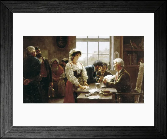 Framed Print : RICO CEJUDO, Jose (1864-1939). The Marriage Contract. 1895. Costumbrism. Oil on canvas. SPAIN. CAdiz. Museo de CAdiz. - P Framed Print : RICO CEJUDO, Jose (1864-1939). The Marriage Contract. 1895. Costumbrism. Oil on canvas. SPAIN. CAdiz. Museo de CAdiz. - P