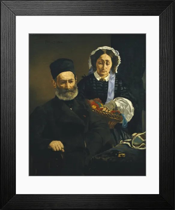 Framed Print : MANET, edouard (1832-1883). Portrait of Monsieur and Madame Auguste Manet. 1860. Artist's parents. Impressionism. Oil on canvas. FRANCE. Paris Framed Print : MANET, edouard (1832-1883). Portrait of Monsieur and Madame Auguste Manet. 1860. Artist's parents. Impressionism. Oil on canvas. FRANCE. Paris