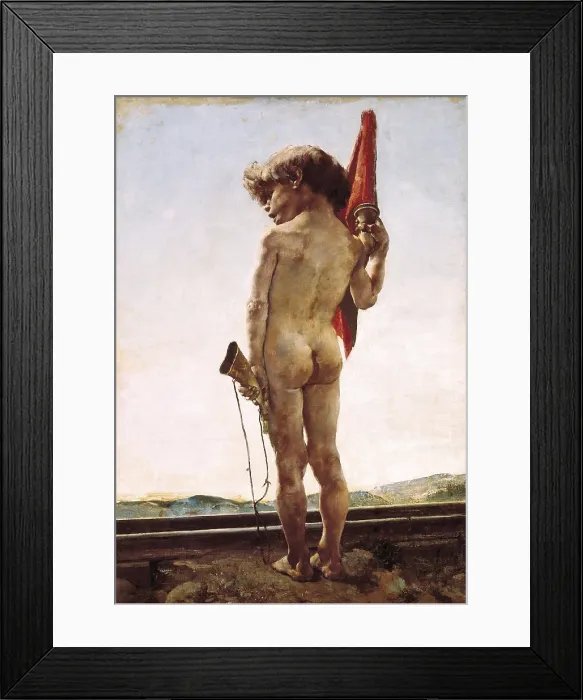 Framed Print : PINAZO CAMARLENCH, Ignacio (1849-1916). The Signalman. 1877. Oil on canvas. SPAIN. Valencia. San Pio V Fine Arts Museum