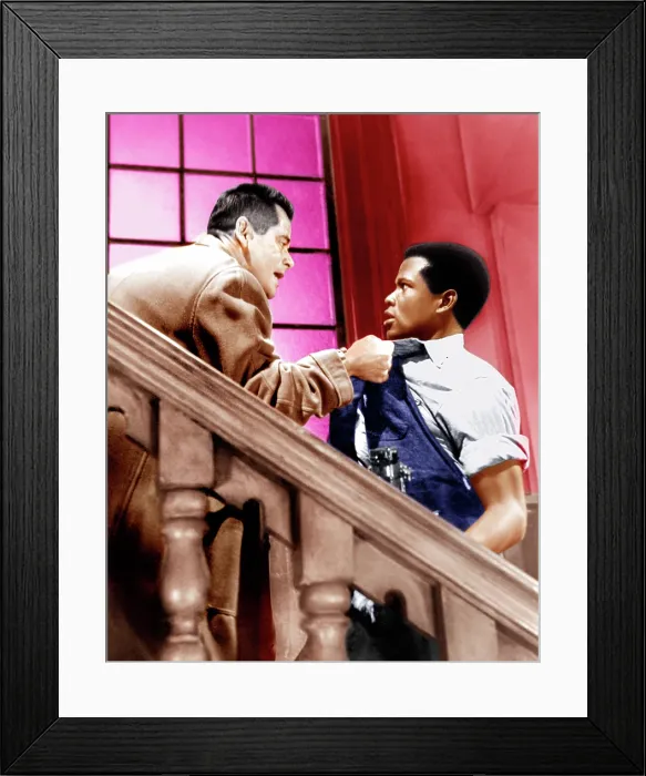 Framed Print : BLACKBOARD JUNGLE, from left: Glenn Ford, Sidney Poitier, 1955
