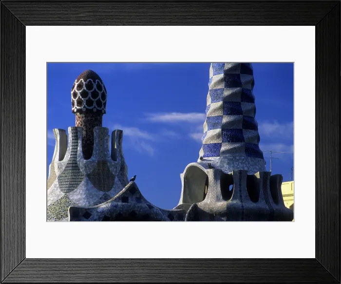Framed Print : SPAIN. Barcelona. Park GUell. Detail of the main entrance building. Modernism. Relief. - Lucas Vallecillos / Iberfoto / Everett Collection (238683)**US SALES ONLY** Framed Print : SPAIN. Barcelona. Park GUell. Detail of the main entrance building. Modernism. Relief. - Lucas Vallecillos / Iberfoto / Everett Collection (238683)**US SALES ONLY**