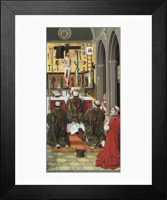 Framed Print : Mass of Saint Gregory. 15th c. Attributed to Juan de Nalda. Castilian Spanish-Flemish School. It comes from the Convent of Santa Clara (Palencia). Flemish art. ; Gothic art Framed Print : Mass of Saint Gregory. 15th c. Attributed to Juan de Nalda. Castilian Spanish-Flemish School. It comes from the Convent of Santa Clara (Palencia). Flemish art. ; Gothic art