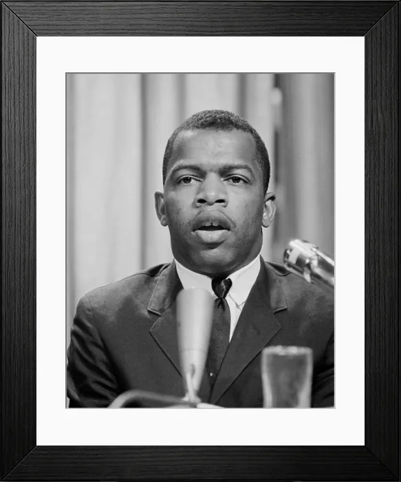 Framed Print : John Lewis, founder of the Student Nonviolence Coordinating Committee (SNCC)