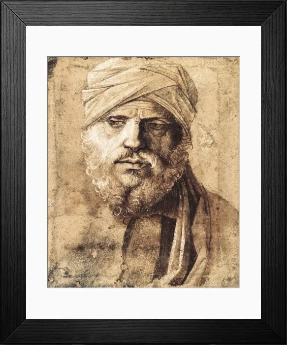 Framed Print : BELLINI, Giovanni (1430-1516). Man wearing a turban. Sketch. Renaissance art. Quattrocento. Venetian school. Drawing. ITALY. Florence. Galleria degli Uffizi (Uffizi Gallery) Framed Print : BELLINI, Giovanni (1430-1516). Man wearing a turban. Sketch. Renaissance art. Quattrocento. Venetian school. Drawing. ITALY. Florence. Galleria degli Uffizi (Uffizi Gallery)