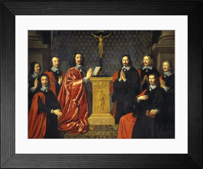 Framed Print : CHAMPAIGNE, Philippe de (1602-1674). The Prevot des Marchands and the echevins of the city of Paris. 1648. Classicism. Oil on canvas. FRANCE. Paris. Louvre Museum
