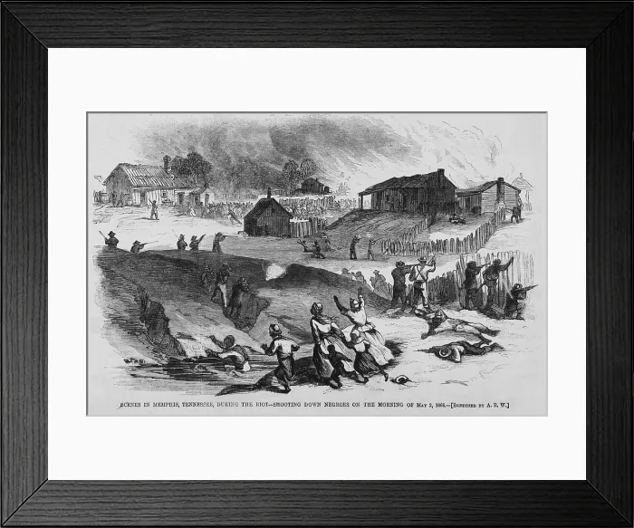 Framed Print : Race riot in Memphis, Tennessee, May 2, 1866
