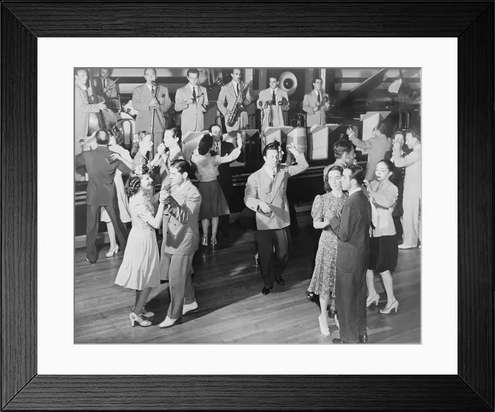 Framed Print : Couples dancing to the orchestra of the Roseland Ballroom, New York City, 1941