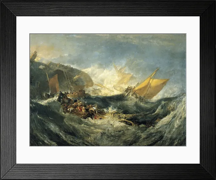 Framed Print : TURNERJoseph Mallord William (1775-1851). The shipwreck of the Minotaur. ca. 1810. Romanticism. Oil on canvas. PORTUGAL. Lisbon