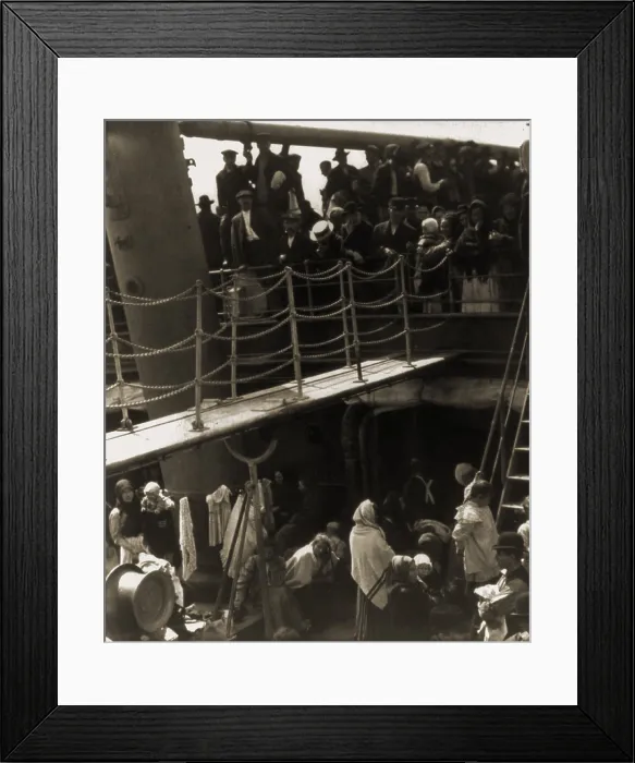 Framed Print : THE STEERAGE, 1907, immigrants on steerage deck of ship arriving in New York, 1907. Photogravure by Alfred Stieglitz (1864-1946), published in CAMERA WORK, 1911