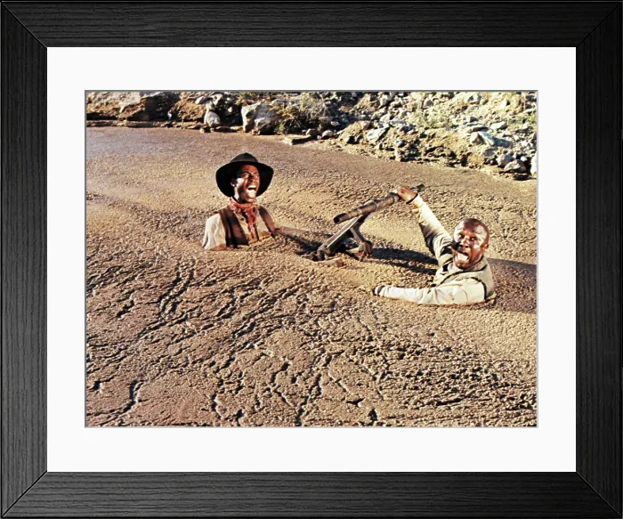 Framed Print : BLAZING SADDLES, from left: Cleavon Little, Charles McGregor, 1974 Framed Print : BLAZING SADDLES, from left: Cleavon Little, Charles McGregor, 1974