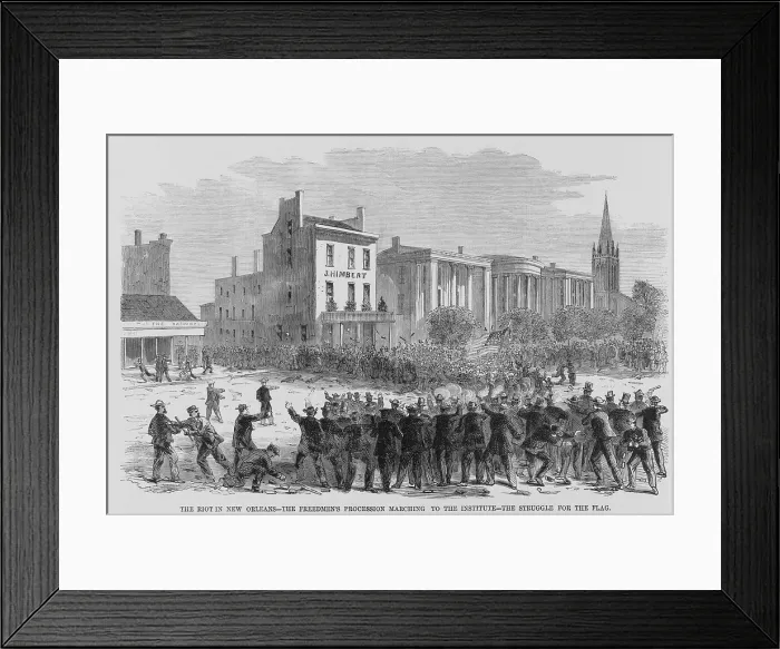Framed Print : 1866 Race Riot in New Orleans was one of the first large scale riots against Freedman in the Reconstruction Era (1866-1876)
