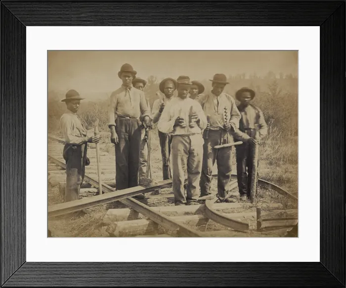 Framed Print : African American work team on a northern Virginia railroad in 1862 or 1863. During the U.S
