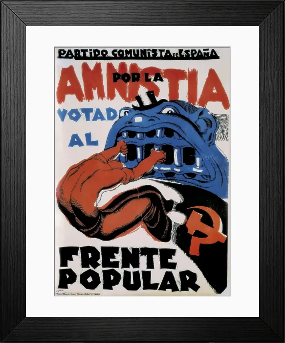Framed Print : Spain. Second Republic (1931-1936). 'Por la Amnista votad al Frente Popular' (For the AmnestyVote the Popular Front) Framed Print : Spain. Second Republic (1931-1936). 'Por la Amnista votad al Frente Popular' (For the AmnestyVote the Popular Front)
