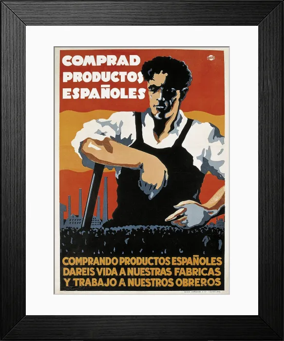 Framed Print : Spain. Franco's dicatorship. Post-war. 'Comprad productos espaoles' (Buy Spanish Produces). AISA / Everett Collection (21005)**US SALES ONLY**