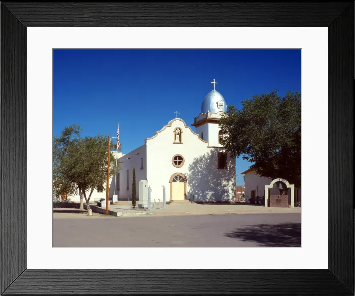 Framed Print : Ysleta Mission. La Misin de Corpus Christi de San Antonio de la Ysleta del Sur, El Paso, Texas. 1960s