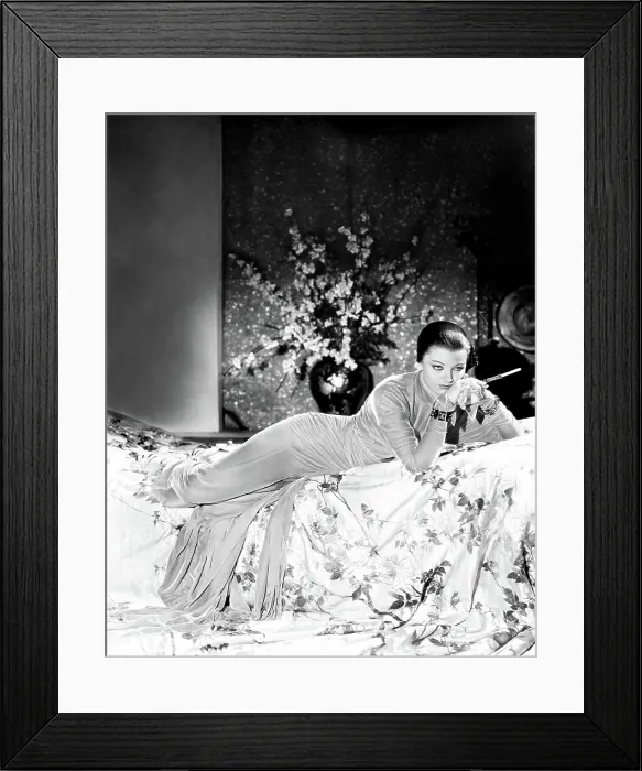 Framed Print : THE MASK OF FU MANCHU, Myrna Loy (in a gown by Adrian), 1932