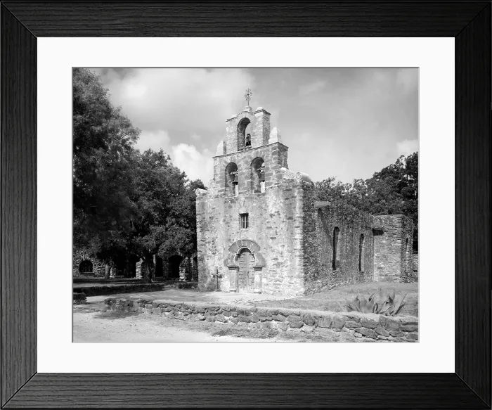 Framed Print : Mission San Francisco de la Espada. San Antonio, Texas