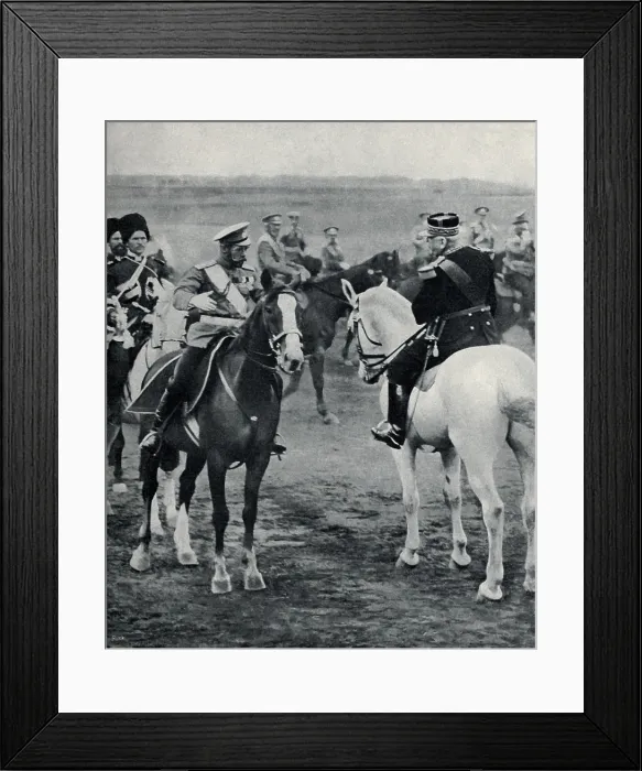 Framed Print : Czar Nicholas II and French General Joffre at joint maneuvers in August 1913
