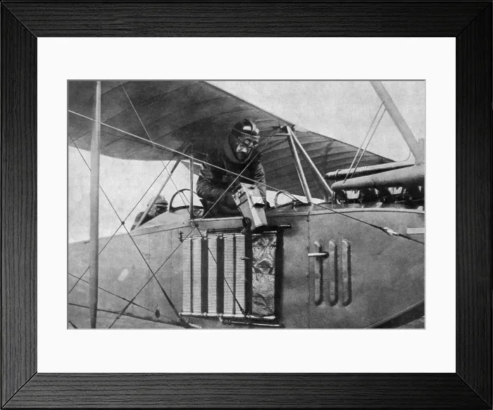 Framed Print : German WW1 observer photographs from an airplane. 1914-18. (BSLOC_2012_4_131)